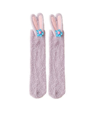 Women Cartoon Fuzzy Crew Socks Cute Warm Soft Cozy Thick