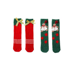 크리스마스 선물 박스 여성 크루 양말 재미있고 귀엽고 포근하며 부드럽고 따뜻한 양말