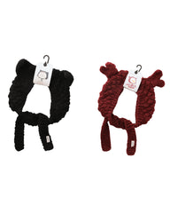 2-Pack Handmade Coral Velvet Earmuffs 3D Animal Ear Cute Warm Headwear