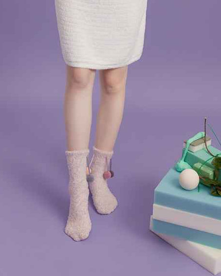 Sweetnana Cozy Women’s Crew Socks, Cute and Non-Slip Fuzzy Socks from the Fantasy Starry Sky Series, Thickened for Winter Comfort