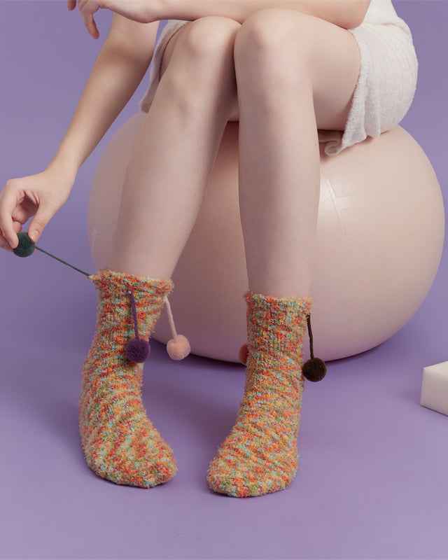 Sweetnana Cozy Women’s Crew Socks, Cute and Non-Slip Fuzzy Socks from the Fantasy Starry Sky Series, Thickened for Winter Comfort