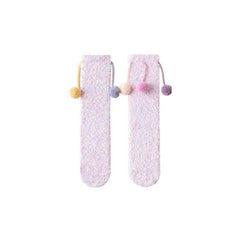 Sweetnana Cozy Women’s Crew Socks, Cute and Non-Slip Fuzzy Socks from the Fantasy Starry Sky Series, Thickened for Winter Comfort