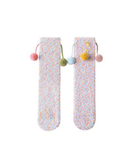 Sweetnana Cozy Women’s Crew Socks, Cute and Non-Slip Fuzzy Socks from the Fantasy Starry Sky Series, Thickened for Winter Comfort