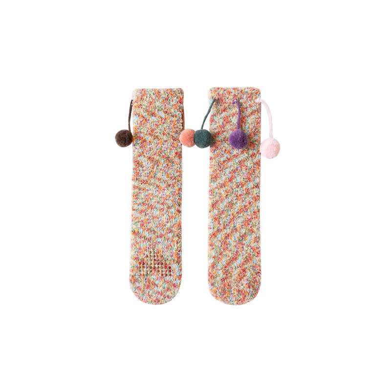 Sweetnana Cozy Women’s Crew Socks, Cute and Non-Slip Fuzzy Socks from the Fantasy Starry Sky Series, Thickened for Winter Comfort