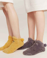 Sweetnana 3-Pack Cozy Ankle Socks for Women, Animal World Series, Non-Slip, Super Soft Fuzzy Lounge Wear Slipper Socks, Thickened Winter Stockings