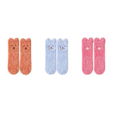 Sweetnana 3-Pack Cozy Ankle Socks for Women, Animal World Series, Non-Slip, Super Soft Fuzzy Lounge Wear Slipper Socks, Thickened Winter Stockings