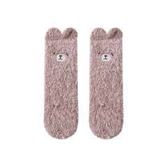 Sweetnana Cute Cozy Fuzzy Ankle Socks for Women, Animal World Series, Non-Slip, Super Soft and Thickened Winter Stockings for All-Day Comfort