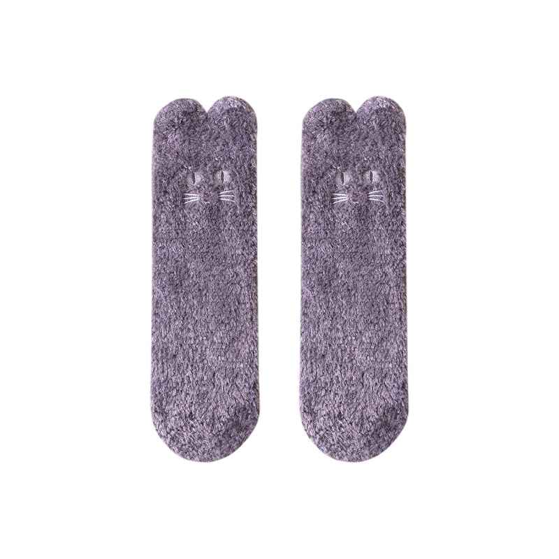 Sweetnana Cute Cozy Fuzzy Ankle Socks for Women, Animal World Series, Non-Slip, Super Soft and Thickened Winter Stockings for All-Day Comfort