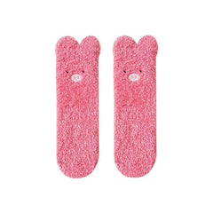 Sweetnana Cute Cozy Fuzzy Ankle Socks for Women, Animal World Series, Non-Slip, Super Soft and Thickened Winter Stockings for All-Day Comfort