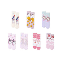 Sweetnana Women&Kid Cozy Crew Socks – Cute Cartoon Animals Series, Thickened and Fuzzy Tube Socks for Winter