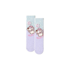 Sweetnana Women&Kid Cozy Crew Socks – Cute Cartoon Animals Series, Thickened and Fuzzy Tube Socks for Winter