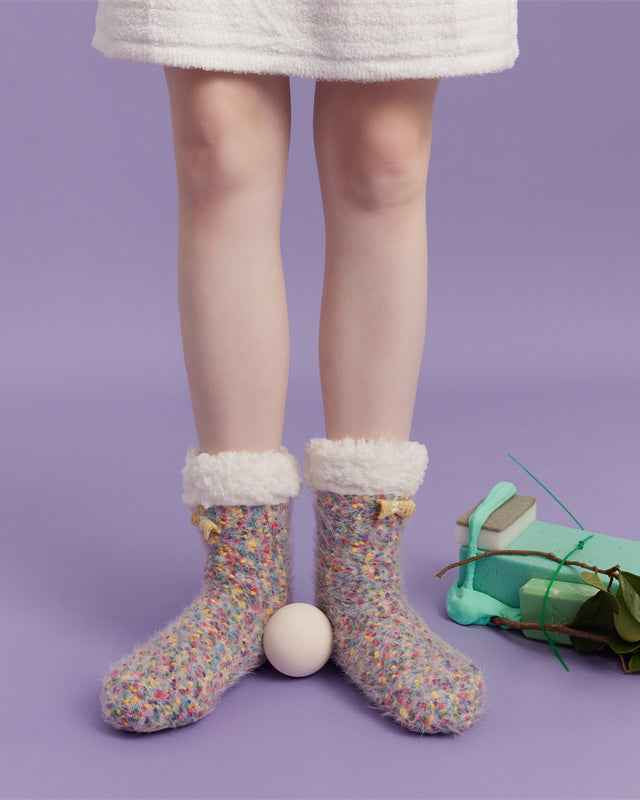 Sweetnana Women’s Cozy Crew Slipper Socks, Cute Colorful Non-Slip Fuzzy Socks, Super Soft Thickened Lounge Wear Socks, Perfect for Winter Comfort and Warmth