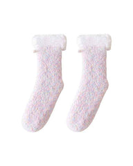 Sweetnana Women’s Cozy Crew Slipper Socks, Cute Colorful Non-Slip Fuzzy Socks, Super Soft Thickened Lounge Wear Socks, Perfect for Winter Comfort and Warmth
