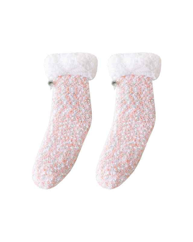 Sweetnana Women’s Cozy Crew Slipper Socks, Cute Colorful Non-Slip Fuzzy Socks, Super Soft Thickened Lounge Wear Socks, Perfect for Winter Comfort and Warmth