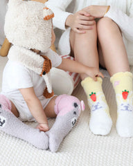 3-Pack Adult Kids Crew Socks Cartoon Jacquard Series Cozy Thick Non Slip Socks