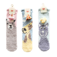 3-Pack Adult Kids Crew Socks Cartoon Jacquard Series Cozy Thick Non Slip Socks