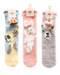 3-Pack Adult Kids Crew Socks Cartoon Jacquard Series Cozy Thick Non Slip Socks