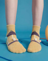 Sweetnana Cozy Cartoon Pattern Crew Socks for Women, Thickened Fuzzy Winter Stockings, Cute Tube Socks, Super Soft and Warm Women’s Cozy Socks for All-Day Comfort