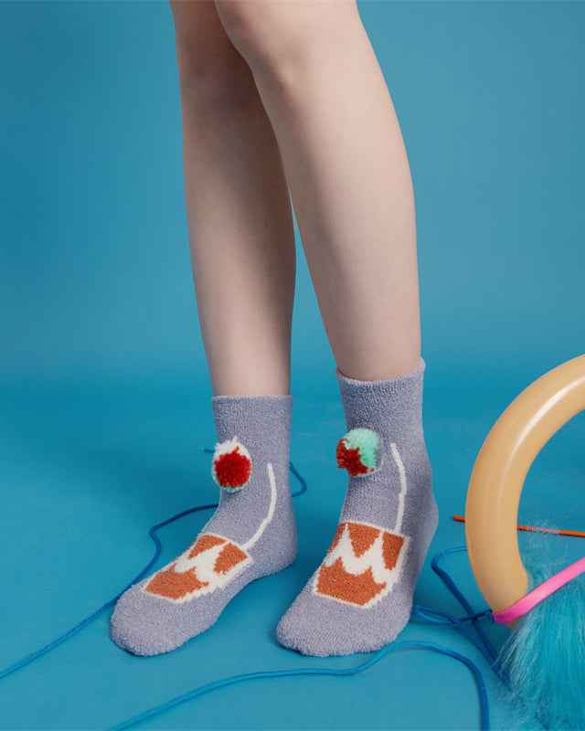 Sweetnana Cozy Cartoon Pattern Crew Socks for Women, Thickened Fuzzy Winter Stockings, Cute Tube Socks, Super Soft and Warm Women’s Cozy Socks for All-Day Comfort