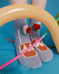 Sweetnana Cozy Cartoon Pattern Crew Socks for Women, Thickened Fuzzy Winter Stockings, Cute Tube Socks, Super Soft and Warm Women’s Cozy Socks for All-Day Comfort