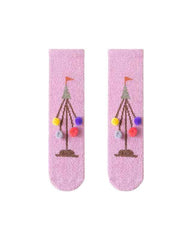 Sweetnana Cozy Cartoon Pattern Crew Socks for Women, Thickened Fuzzy Winter Stockings, Cute Tube Socks, Super Soft and Warm Women’s Cozy Socks for All-Day Comfort