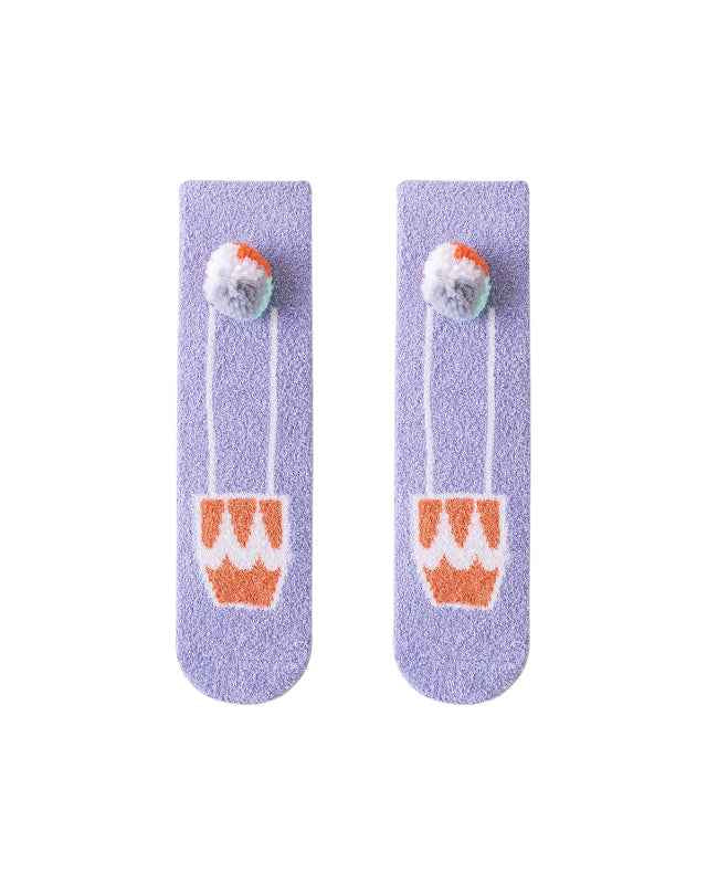 Sweetnana Cozy Cartoon Pattern Crew Socks for Women, Thickened Fuzzy Winter Stockings, Cute Tube Socks, Super Soft and Warm Women’s Cozy Socks for All-Day Comfort