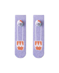 Sweetnana Cozy Cartoon Pattern Crew Socks for Women, Thickened Fuzzy Winter Stockings, Cute Tube Socks, Super Soft and Warm Women’s Cozy Socks for All-Day Comfort
