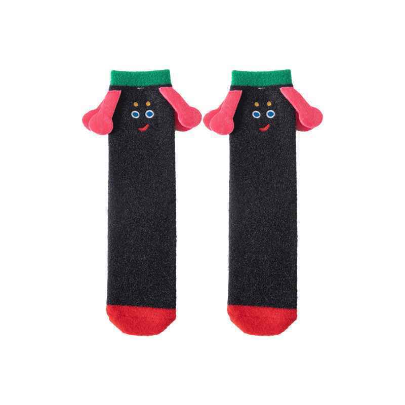 3-Pack Adults Kids Crew Socks Funny Big Ears Series Cute Fuzzy Thick Soft Cozy Socks