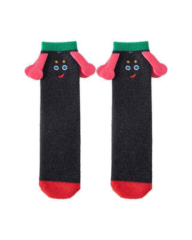 3-Pack Adults Kids Crew Socks Funny Big Ears Series Cute Fuzzy Thick Soft Cozy Socks
