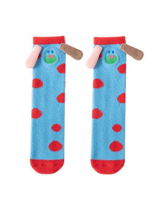 3-Pack Adults Kids Crew Socks Funny Big Ears Series Cute Fuzzy Thick Soft Cozy Socks