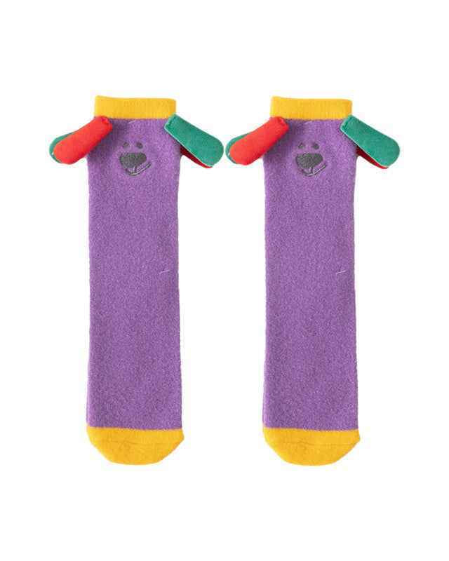 3-Pack Adults Kids Crew Socks Funny Big Ears Series Cute Fuzzy Thick Soft Cozy Socks