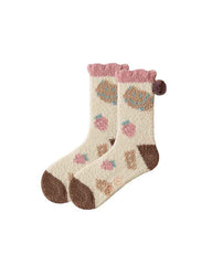 Sweetnana Women’s Cozy Crew Socks – Super Soft and Anti-Slip Slipper Socks, Smiley Face Series for Winter Lounge Wear