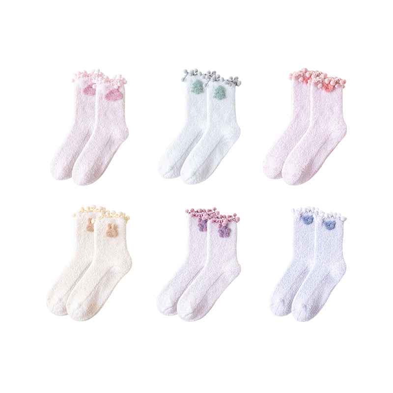 Sweetnana Cute and Cozy Women’s Crew Socks, Perfect for Winter, Non-Slip and Fuzzy for Extra Comfort