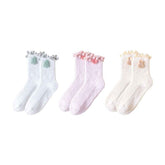 Gift Box Set Women Crew Socks Little Fairy Lace Thick Warm Cute Non Slip Socks