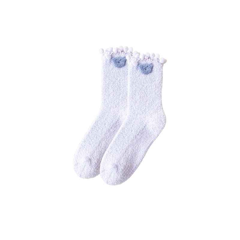 Sweetnana Cute and Cozy Women’s Crew Socks, Perfect for Winter, Non-Slip and Fuzzy for Extra Comfort