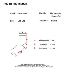 Sweetnana 3-Pack "Love Jacquard" Series Cozy Crew Socks for Women, Thickened Non-Slip Fuzzy Lounge Socks for Winter Warmth and Style