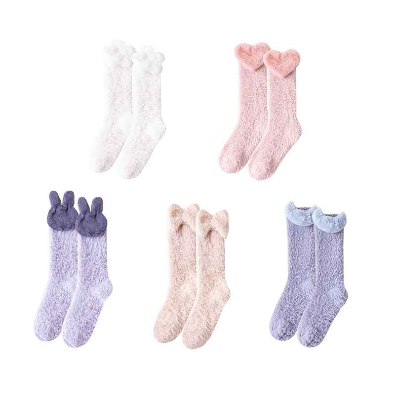 Sweetnana Cozy Knee High Socks for Women – Super Soft, Fuzzy, and Thickened Warm Socks, Perfect for Lounge Wear and Winter Stockings