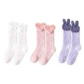 Sweetnana 3-Pack Cozy Knee High Socks – Women’s Super Soft, Fuzzy, and Thickened Warm Socks, Perfect for Winter Stockings and Sleep Lounge Wear