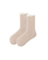 Sweetnana Cozy Crew Socks for Women, 4-Pack Super Soft Fuzzy and Thickened Socks, Ideal for Winter, Warm and Cute Socks for Daily Wear and Lounge