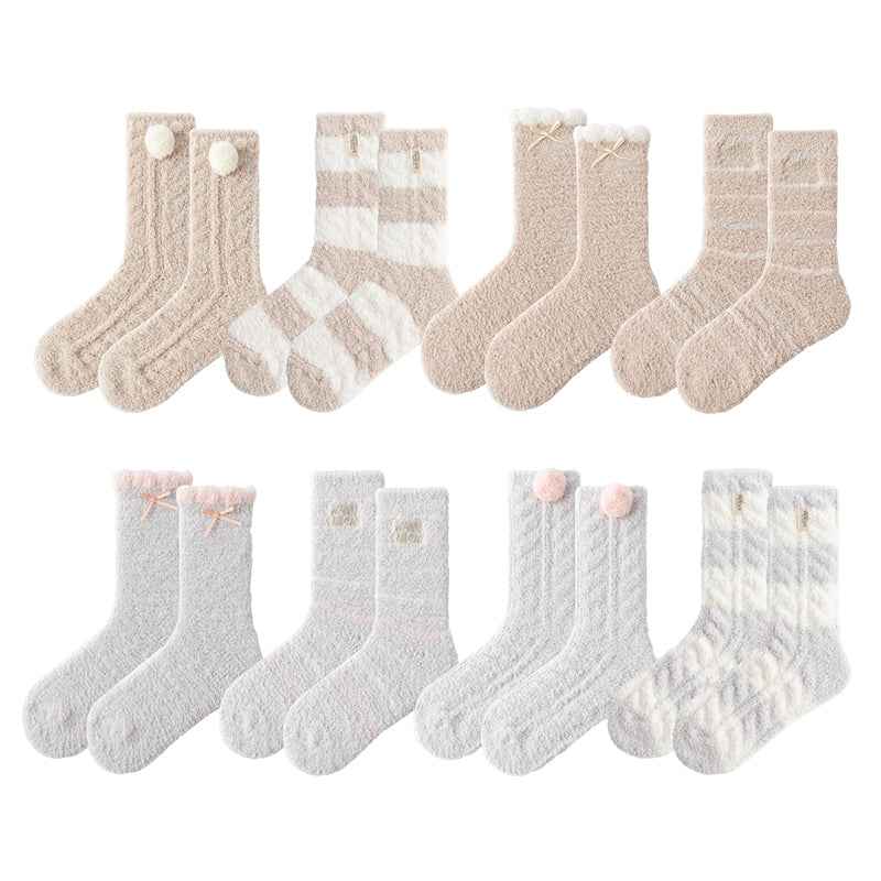 Sweetnana Cozy Women's Crew Socks, Super Soft and Thickened Fuzzy Socks for Winter, Cute and Comfortable for Everyday Wear and Lounge