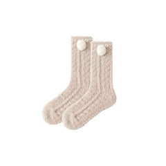 Sweetnana Cozy Crew Socks for Women, 4-Pack Super Soft Fuzzy and Thickened Socks, Ideal for Winter, Warm and Cute Socks for Daily Wear and Lounge