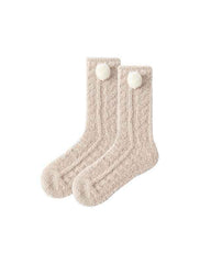 Sweetnana Cozy Crew Socks for Women, 4-Pack Super Soft Fuzzy and Thickened Socks, Ideal for Winter, Warm and Cute Socks for Daily Wear and Lounge