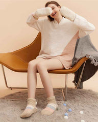 Sweetnana Women's Cozy Ankle Socks, Thickened Fuzzy Non-Slip Slipper Socks for Winter, Super Soft and Cute Lounge Wear Socks for Maximum Comfort