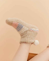 Sweetnana Women's Cozy Ankle Socks, Thickened Fuzzy Non-Slip Slipper Socks for Winter, Super Soft and Cute Lounge Wear Socks for Maximum Comfort