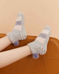 Sweetnana Women's Cozy Ankle Socks, Thickened Fuzzy Non-Slip Slipper Socks for Winter, Super Soft and Cute Lounge Wear Socks for Maximum Comfort