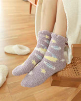 Sweetnana 3-Pack Cozy Crew Socks for Women – Super Soft Fuzzy Socks, Thickened and Non-Slip, Cute Universe Space Series for Winter Stockings and Lounge Wear