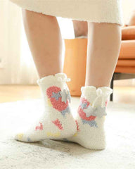 Sweetnana 3-Pack Cozy Crew Socks for Women – Super Soft Fuzzy Socks, Thickened and Non-Slip, Cute Universe Space Series for Winter Stockings and Lounge Wear