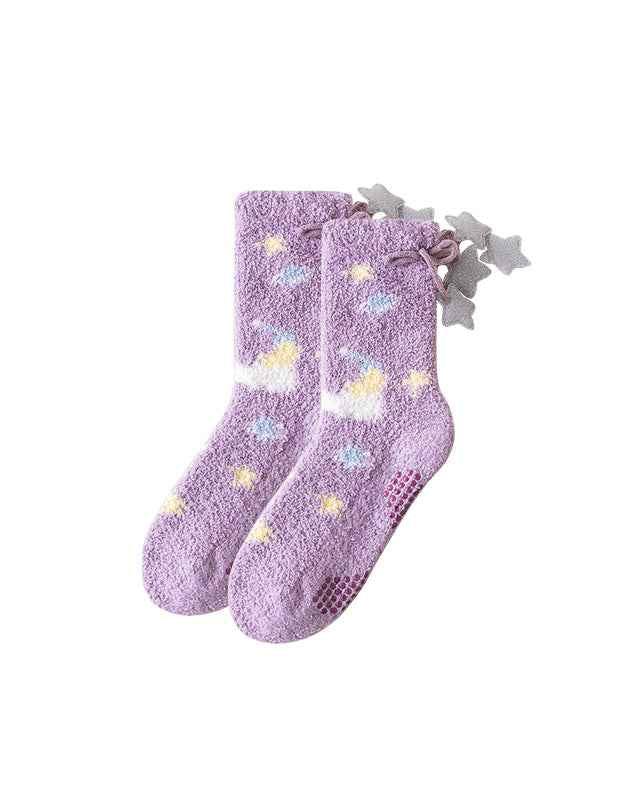 Sweetnana Cozy Crew Socks for Women – Fuzzy Super Soft Socks, Universe Space Series, Thickened and Non-Slip for Winter Stockings