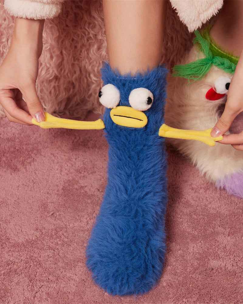 Sweetnana Cute & Cozy Fuzzy Crew Socks for Women & Men, Funny Guys Series, Thickened and Colorful Tube Socks, Perfect for Winter Stockings