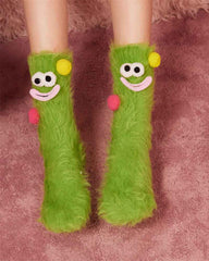 Sweetnana Cute & Cozy Fuzzy Crew Socks for Women & Men, Funny Guys Series, Thickened and Colorful Tube Socks, Perfect for Winter Stockings